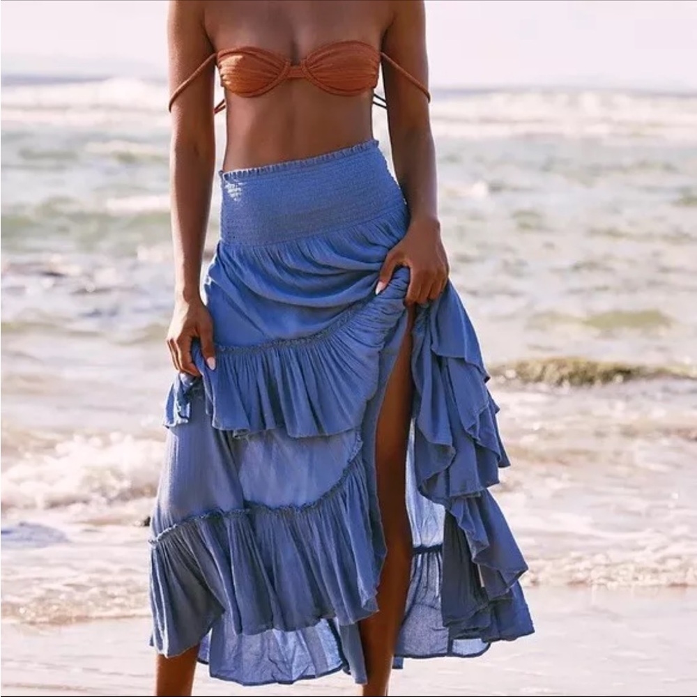 Free People | Convertible Maxi Skirt (Blue)